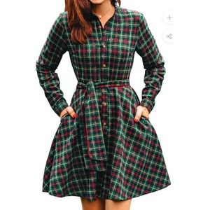 Kiel James Patrick Cozy Cabin Flannel Plaid Shirt Dress